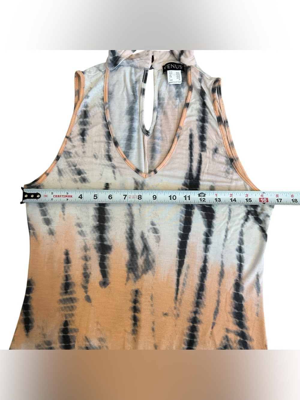 VENUS Tie Dye Choker Neck Cutout Mini Dress Swim Cover Up Boho Festival | Medium - Picture 6 of 7